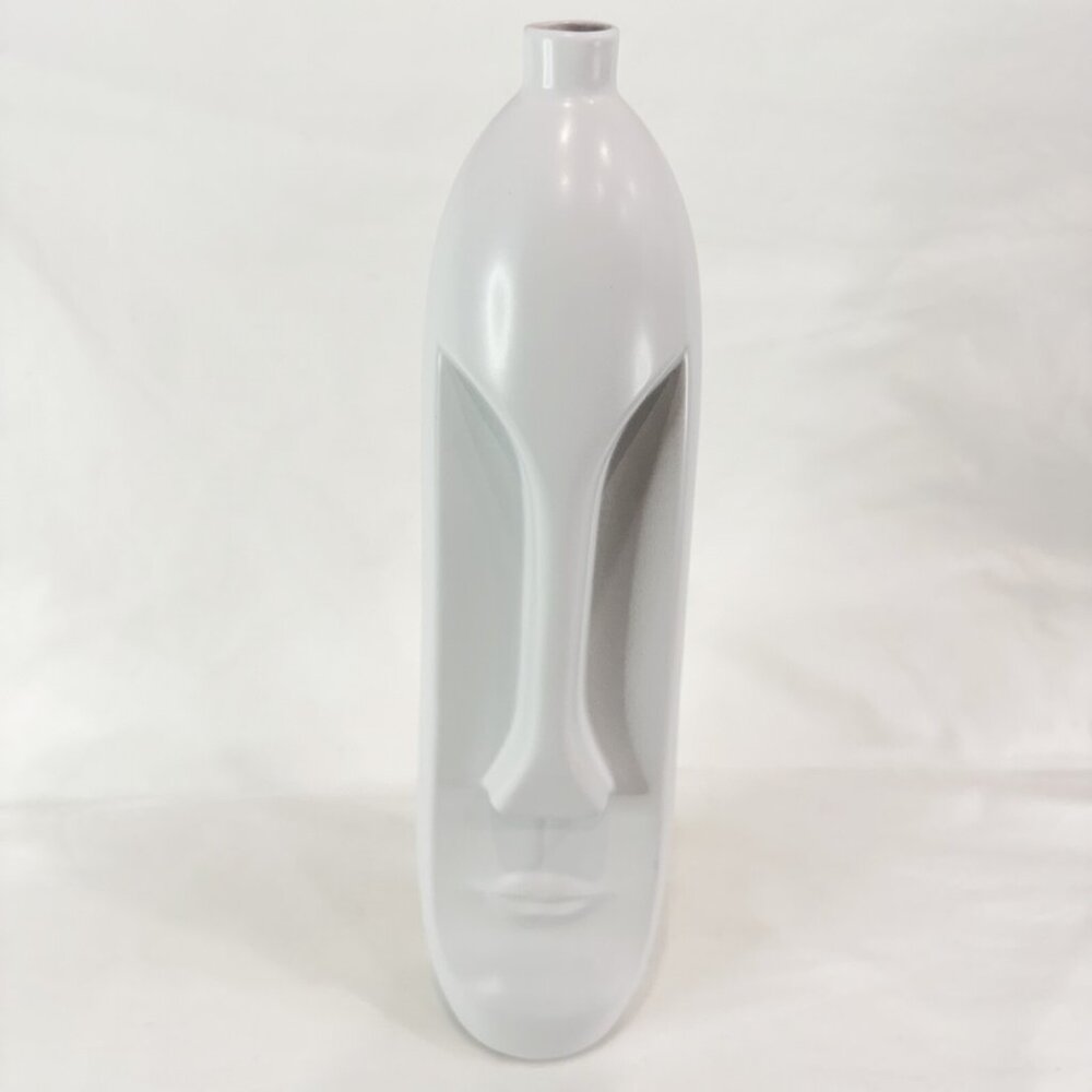1980's Face Vase Pier One 15.5" Tall Flower Vessel Cream Colour